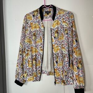 Topshop Women's Colorful Animal Print Bomber Jacket